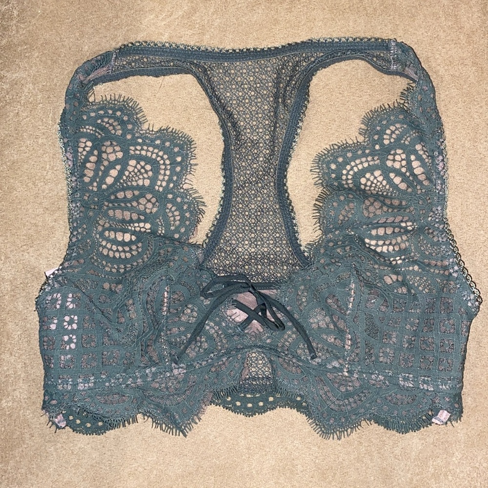 HTF Sage Green Color VS Dream Angels Lace Bralette Sz. XS - Picture 1 of 7